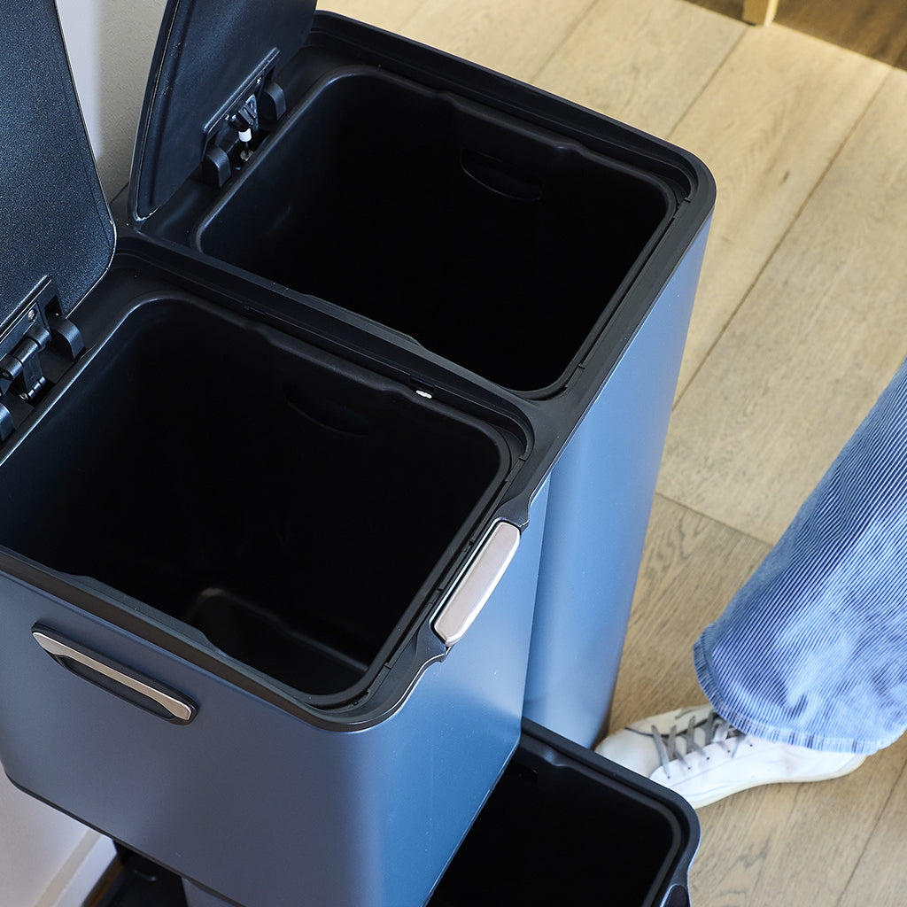 Poubelle pédale tri sélectif HAJA gris 60L