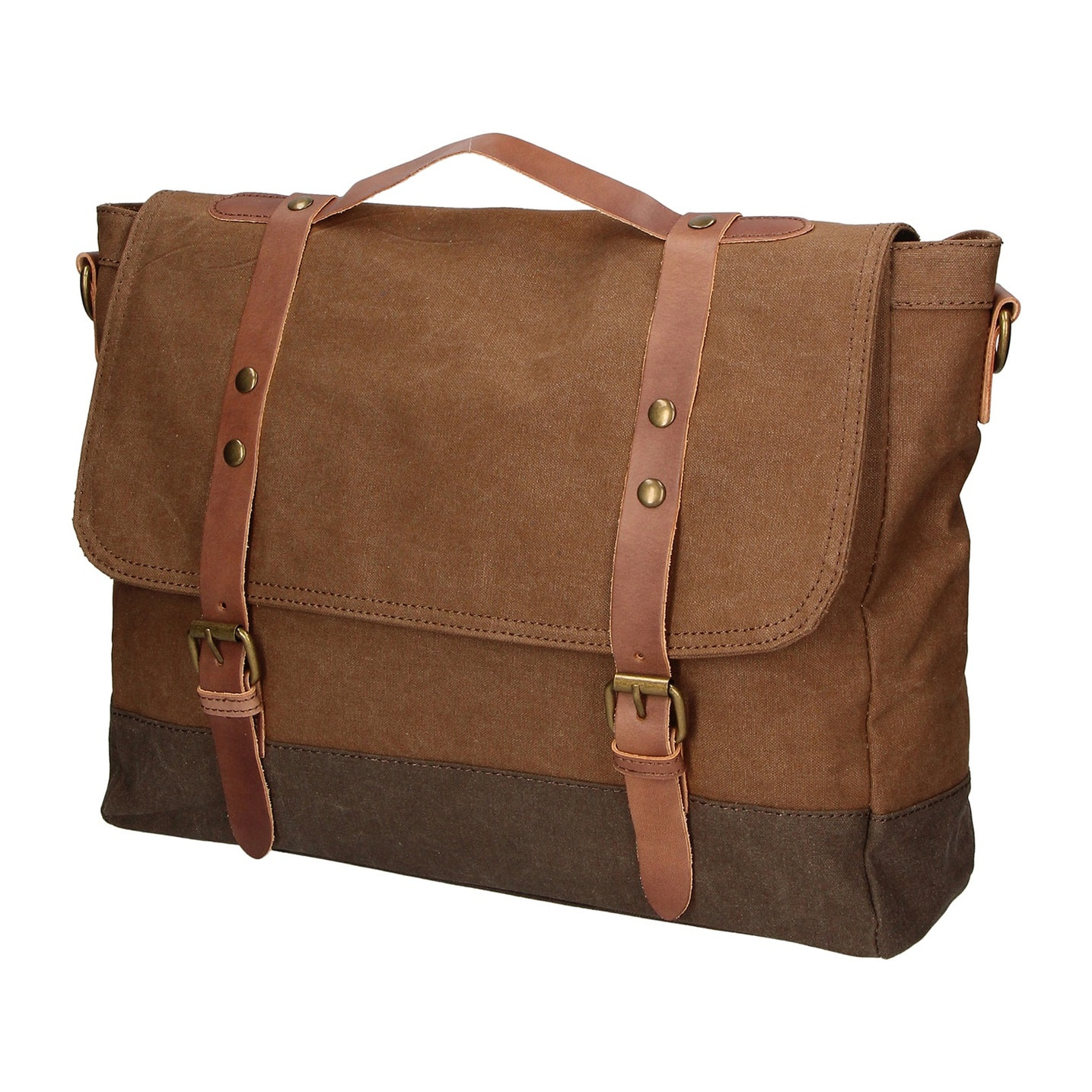 Borsa a mano unisex - Modello Minerva - Canvas e pelle - 30.0 x 40.0 x 12.0 cm