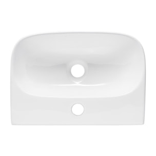 Brevis 43x30x13 cm lavabo suspendu en céramique, sans trop-plein, blanc + mitigeur lavabo Roca Arola (A5A326SATBRE4330R)