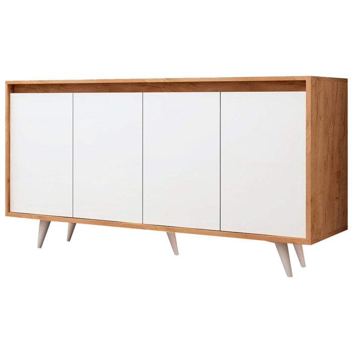 Mueble de roble blanco con 100% tablero aglomerado rechapado en melamina.