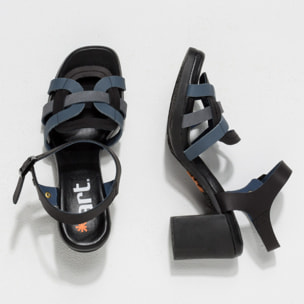 Sandalias con tacón 1842 GRASS WAXED BLACK-BLUE/ CANNES color Black-blue