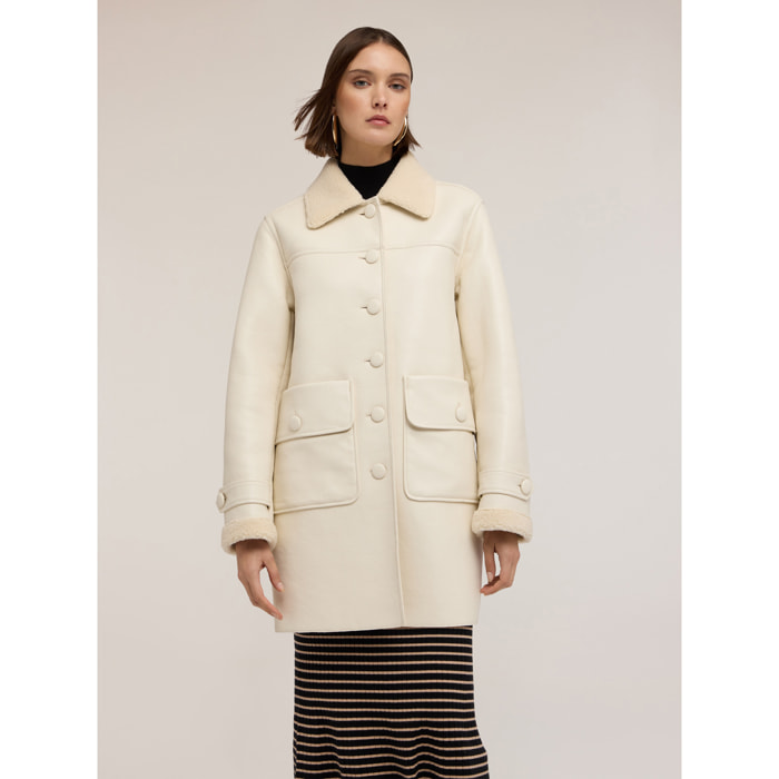 Motivi - Cappotto effetto shearling - Bianco