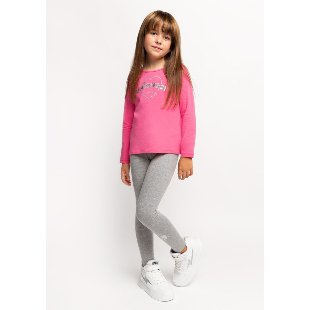 Leggings de Niña de Algodón en Gris