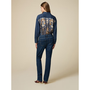 Oltre - Jeans skinny con bottoni araldici - Blu