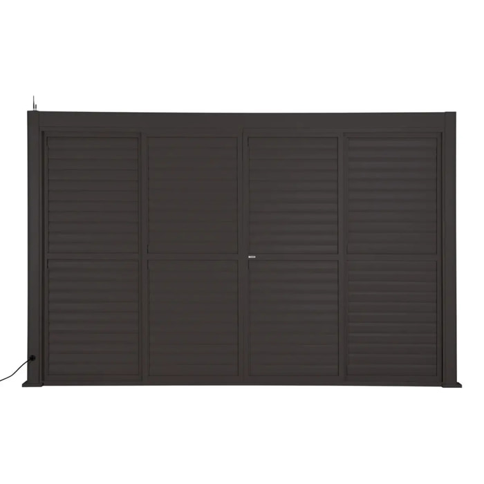 Persiennes coulissantes lames amovibles pour pergola Evora 4M gris graphite