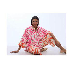 Culotte con stampa foglie