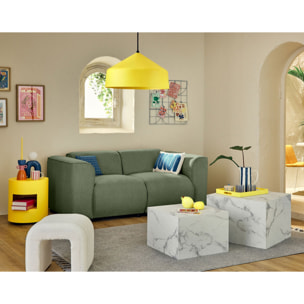 Suaro - Module d'assise d'angle droit en tissu texturé - Vert