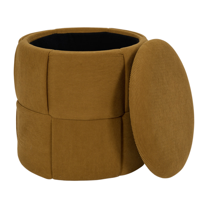 Pouf - HOME DECO FACTORY - Jules - Rangement - Tressé - Jaune