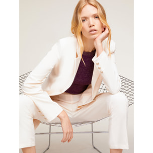 Motivi - Blazer de botonadura simple en color liso - Blanco