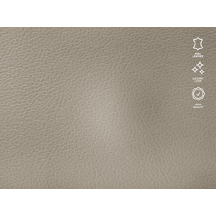 Canapé d'angle gauche convertible "Olivier" 5 places en cuir véritable gris clair