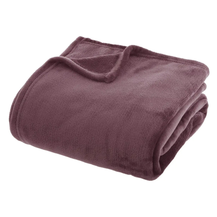 Plaid flanelle Ollis violet clair 230x180cm