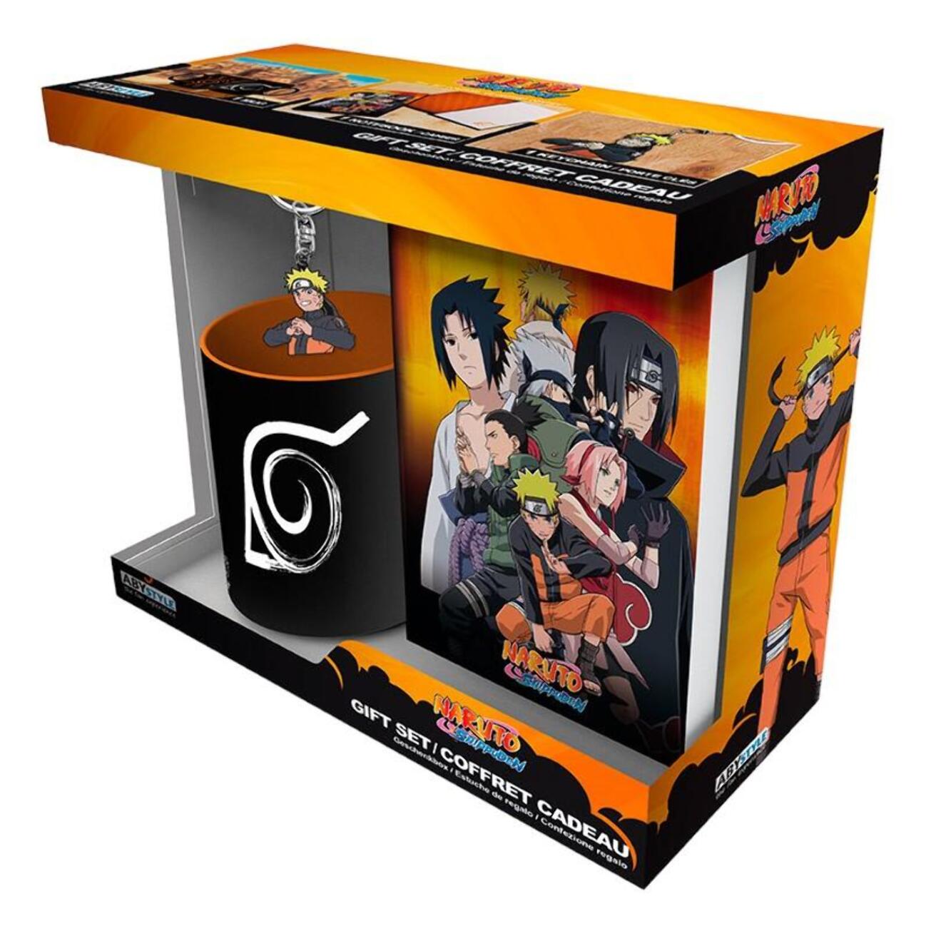 Naruto Shippuden Tazza 320ml Portachivi Naruto e Agenda Simbolo Konoha Abystyle