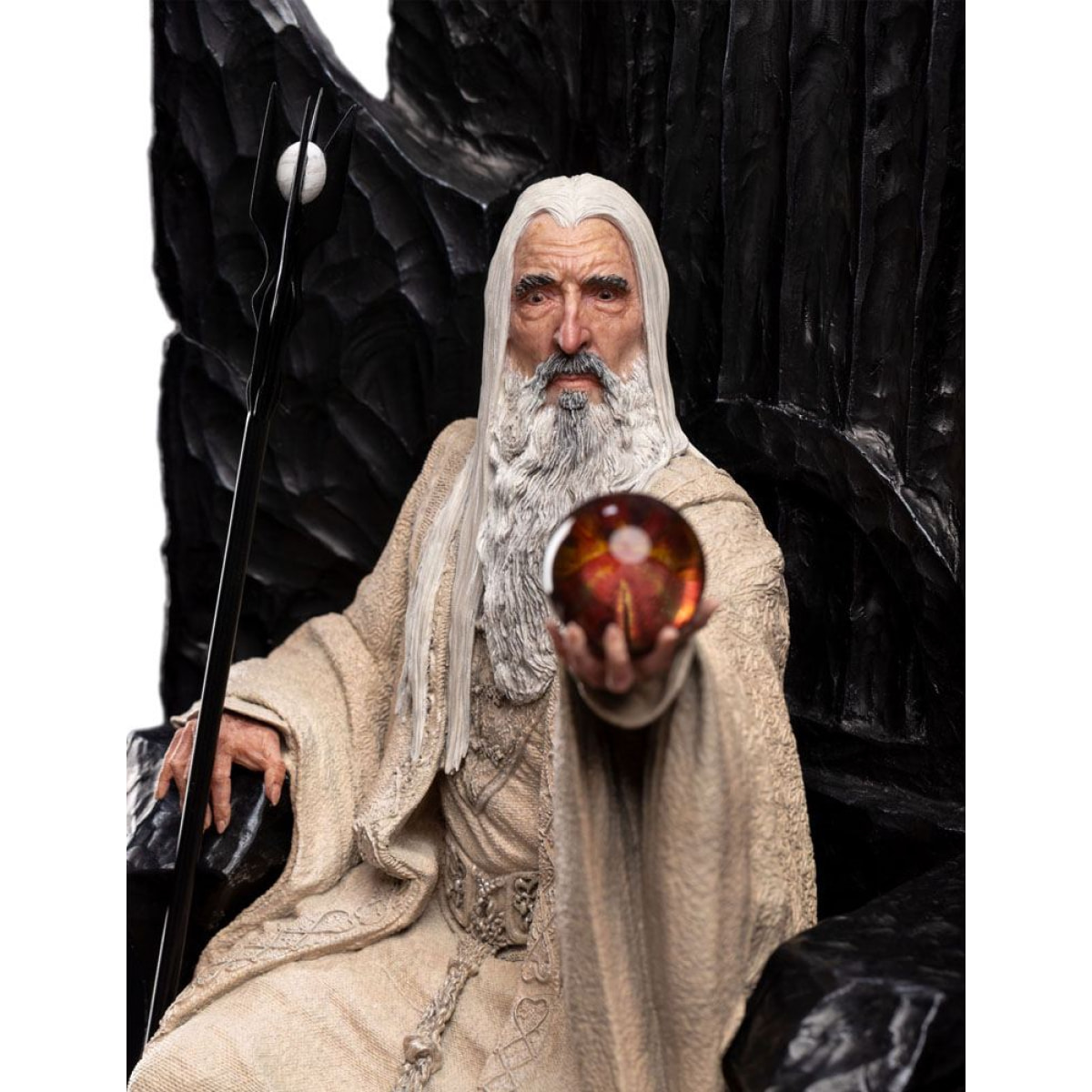 The Il Signore Degli Anelli Statua 1/6 Saruman The White On Throne 110 Cm Weta Workshop