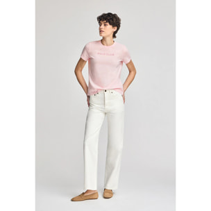 Camiseta básica rosa con logo engomado Polo Club