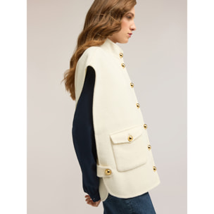 Motivi - Cappa smanicata misto lana - Beige