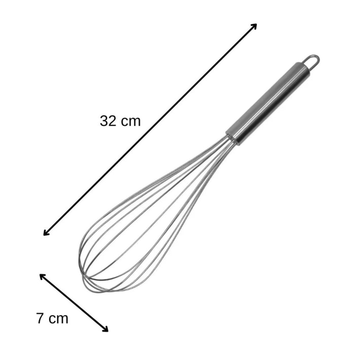 Fouet de cuisine et de pâtisserie en inox 32 cm Fackelmann Elemental