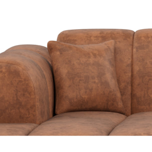 Curtis - canapé d'angle gauche 4 places en simili - Cognac