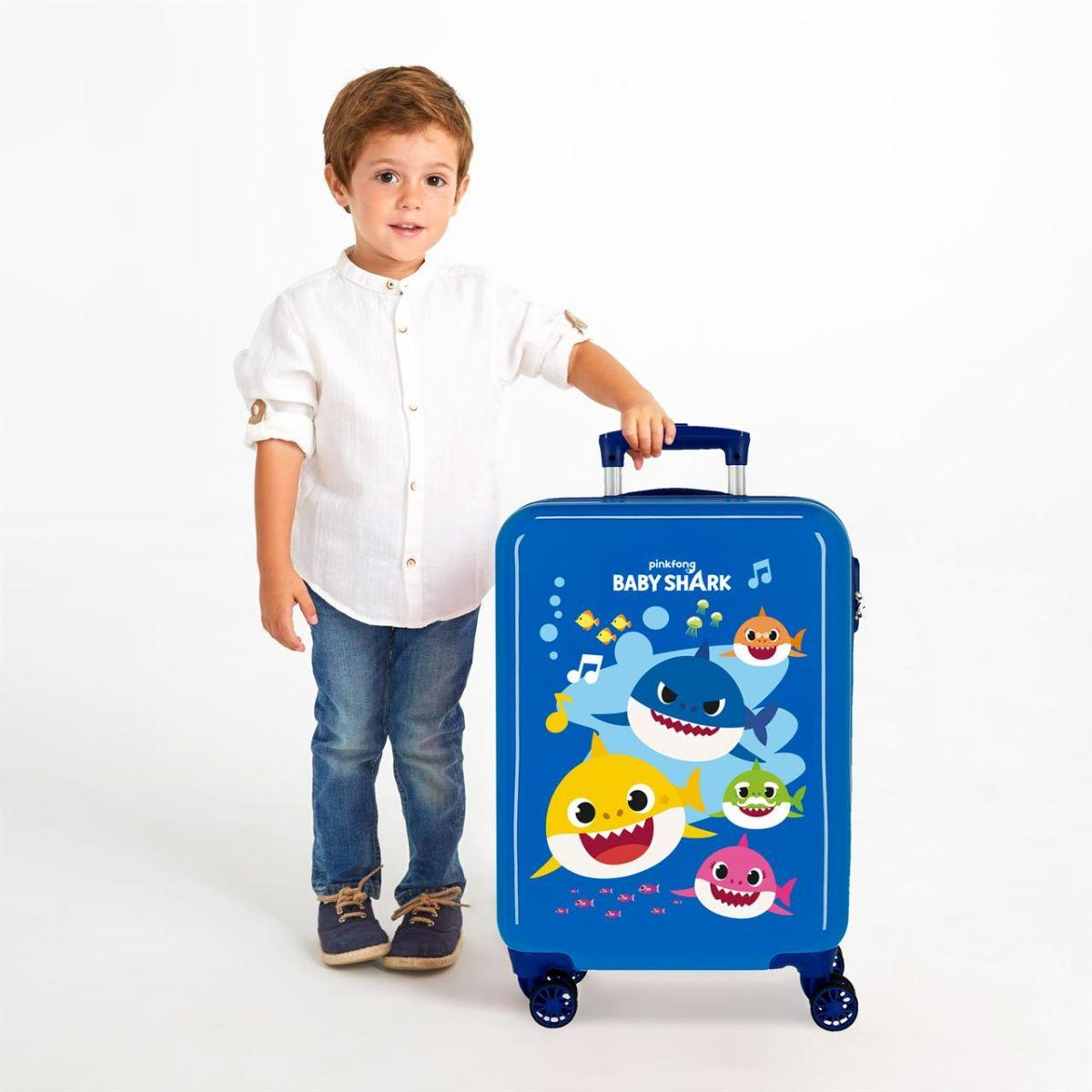 Trolley Valigia in ABS Baby Shark Lui Baby Shark Blu