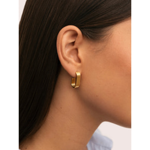 Orecchini Triple Urban Acciao Placcato Oro