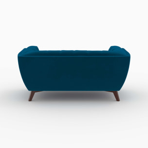 Pack canapé et fauteuil en velours bleu Mona 3 places