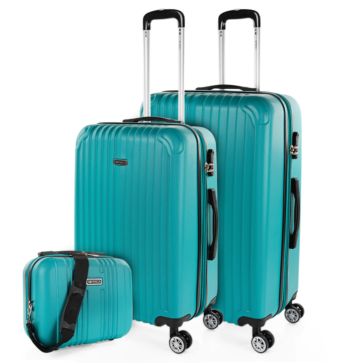 Juego De Maletas Rígidas Abs Itaca Sevron Verde Menta