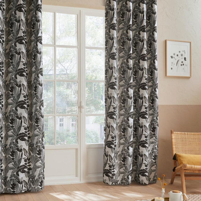 Rideau "Bejuco" motifs jacquard noir 140x260cm