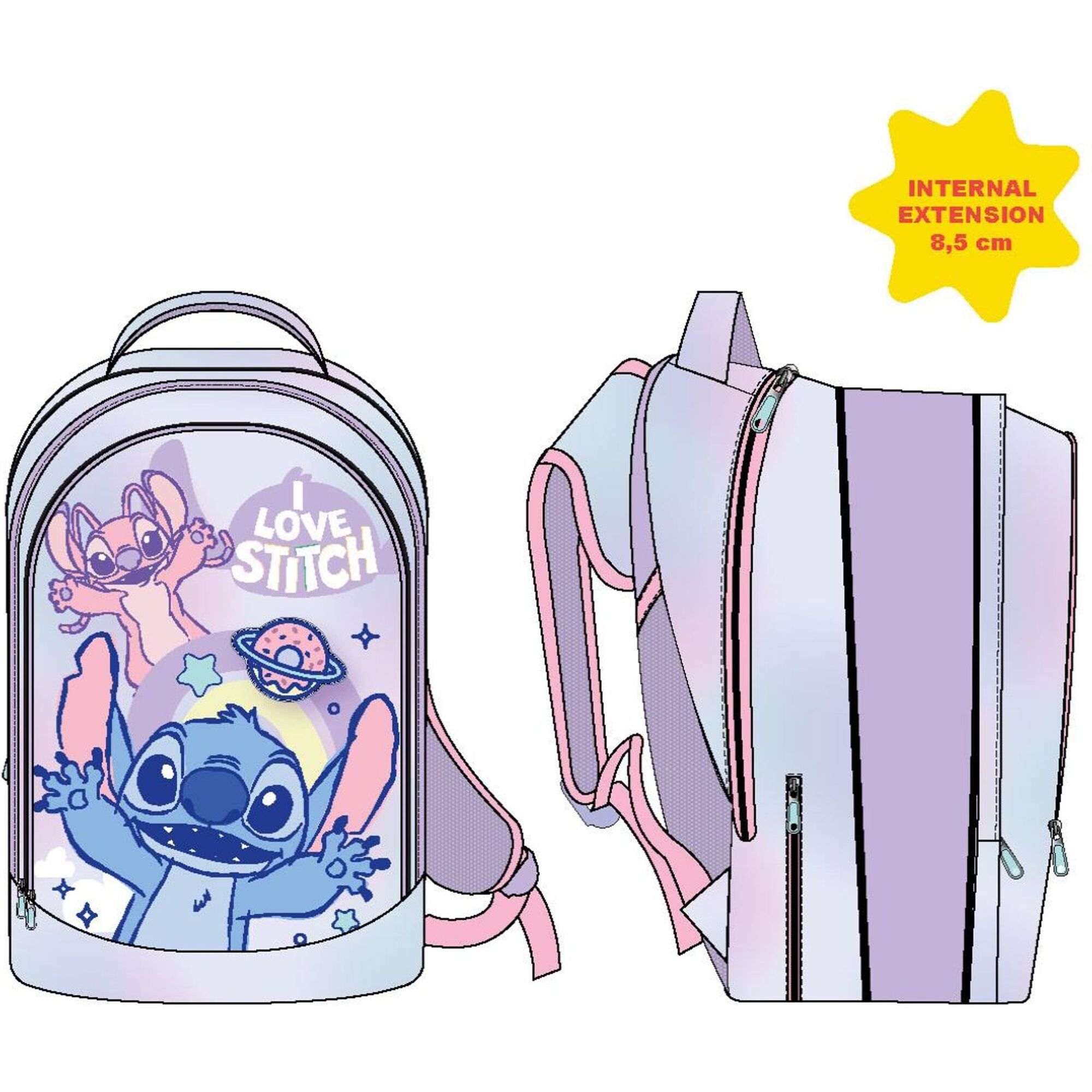 Mochila Escolar Mediana 41 Cm Stitch