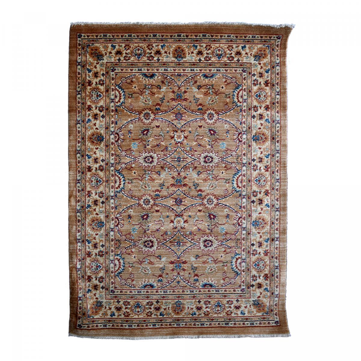 Tapis Jedi rouge et beige aux motifs floraux d'inspiration Orientale