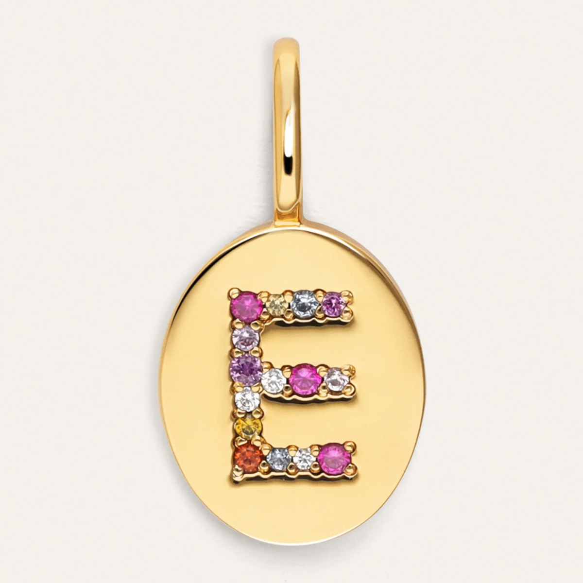 Charm Personalizado Signet Letter Colors Placcato Oro