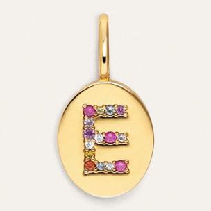 Charm Personalizado Signet Letter Colors Placcato Oro