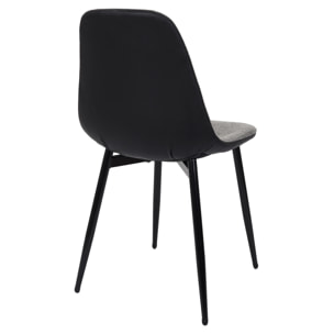 Chaise Memphis Gris Et Noir - Lot De 4