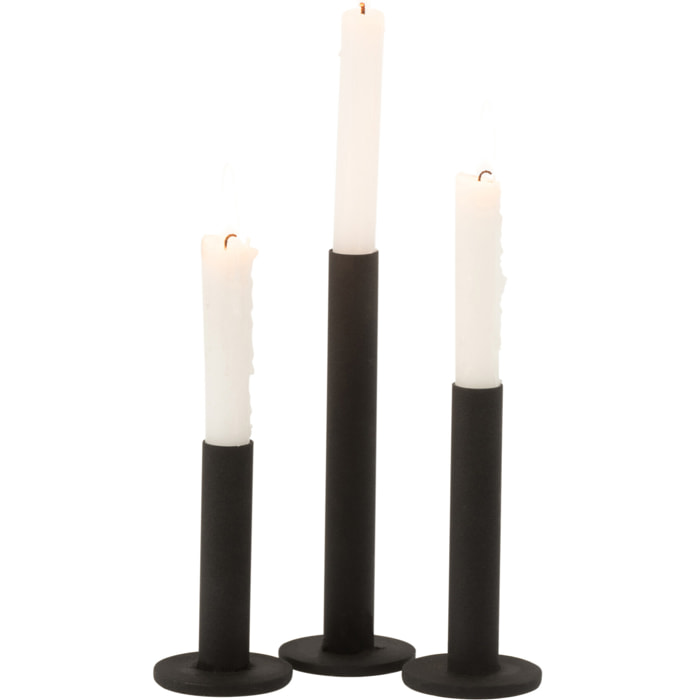 J-Line Set De 3 Chandelier Bas Moderne Metal Mat Noir