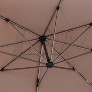 Parasol déporté rectangulaire "Équador" Taupe 4 x 3m en aluminium et polyester