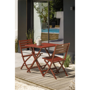 MARIUS - Chaise de jardin pliante en aluminium terracotta