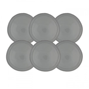 Lot de 6 grandes assiettes, GALET