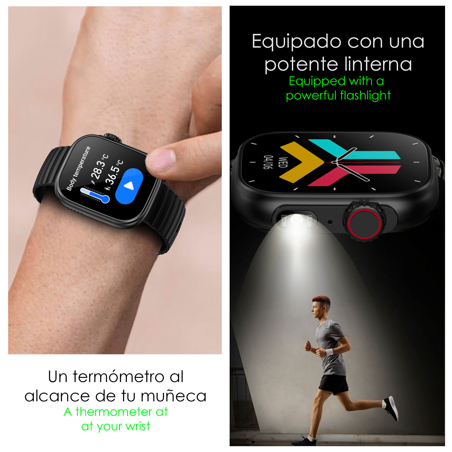 Smartwatch ZW39 con notifiche app, chiamate Bluetooth. Monitor della pressione sanguigna e dell'ossigeno.