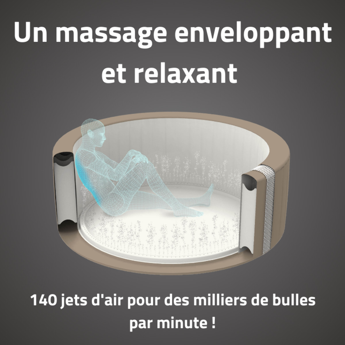 Bestway Spa gonflable rond Lay-Z-Spa Palm Springs AirJet 4-6 personnes