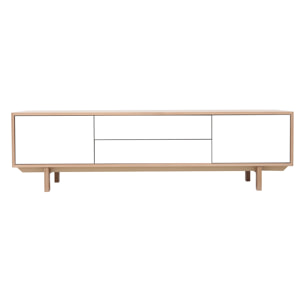 Meuble TV scandinave bois et blanc L180 cm SID