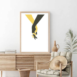 Affiche Tiens moi la main Affiche + cadre en bois - Chêne