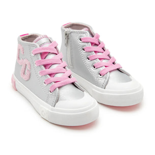 Zapatillas Altas De Bebés Letras Plata