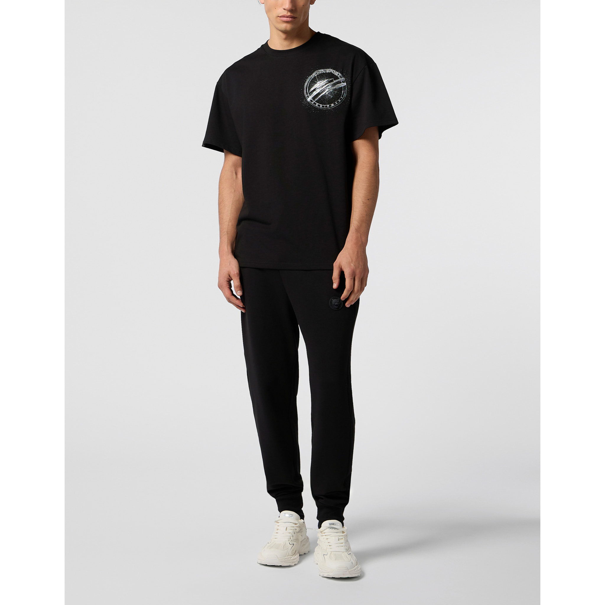 PLEIN SPORT Round Neck T-Shirt Chrome Scratch Edition