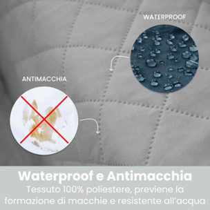 INTRECCI Copridivano 4 Posti con Penisola, Copridivano con Braccioli, Penisola Destra e Sinistra, Telo Copridivano Angolare, Impermeabile, Protegge da Macchie, Facile da Lavare. Colore: Grigio Chiaro