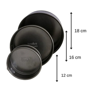 Set de 3 mini moules à manqué à charnière 12cm + 16cm + 18cm Zenker Spécial Mini