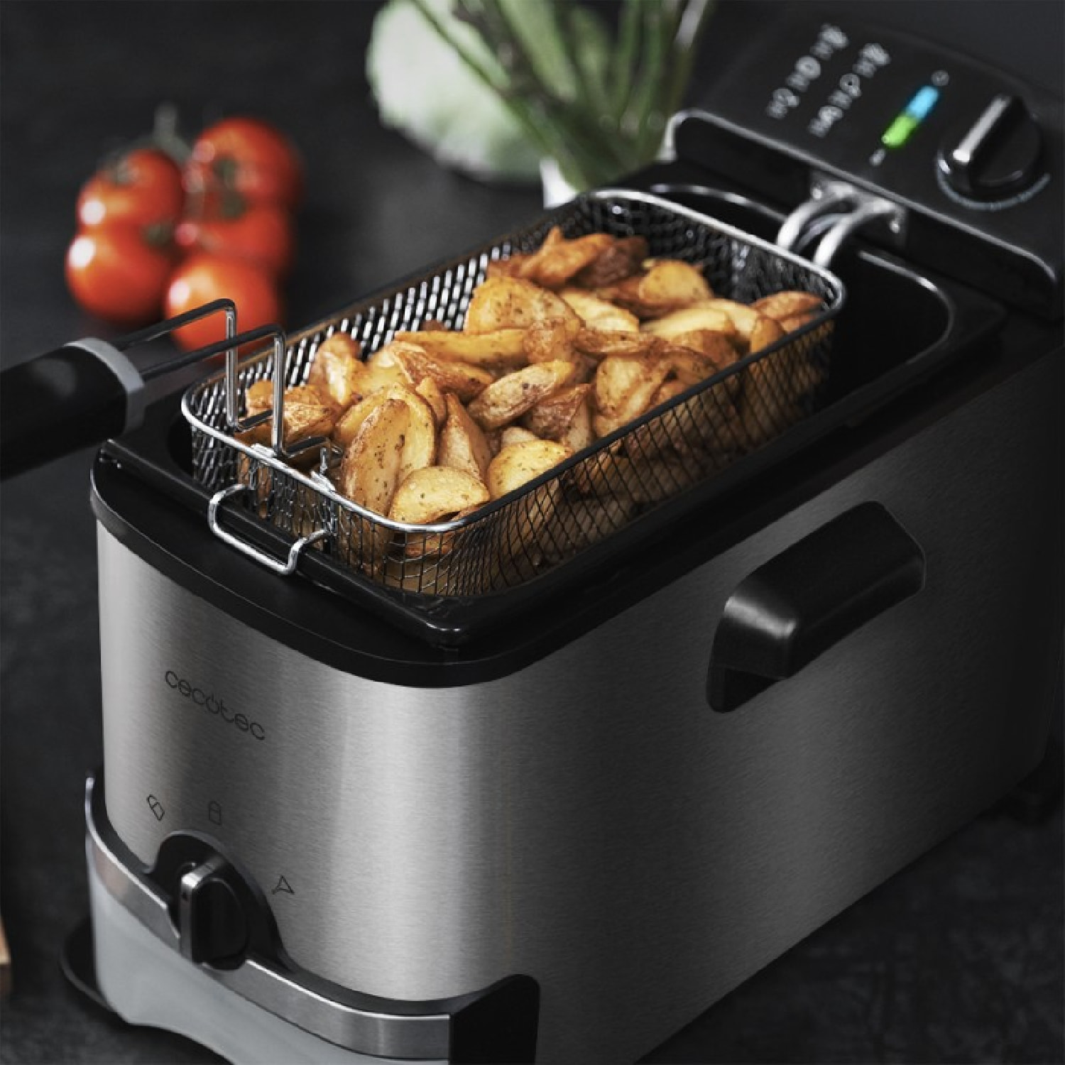 Cecotec Friteuse électrique CleanFry 3000. 2180 W, 3 L en Acier inoxydable avec