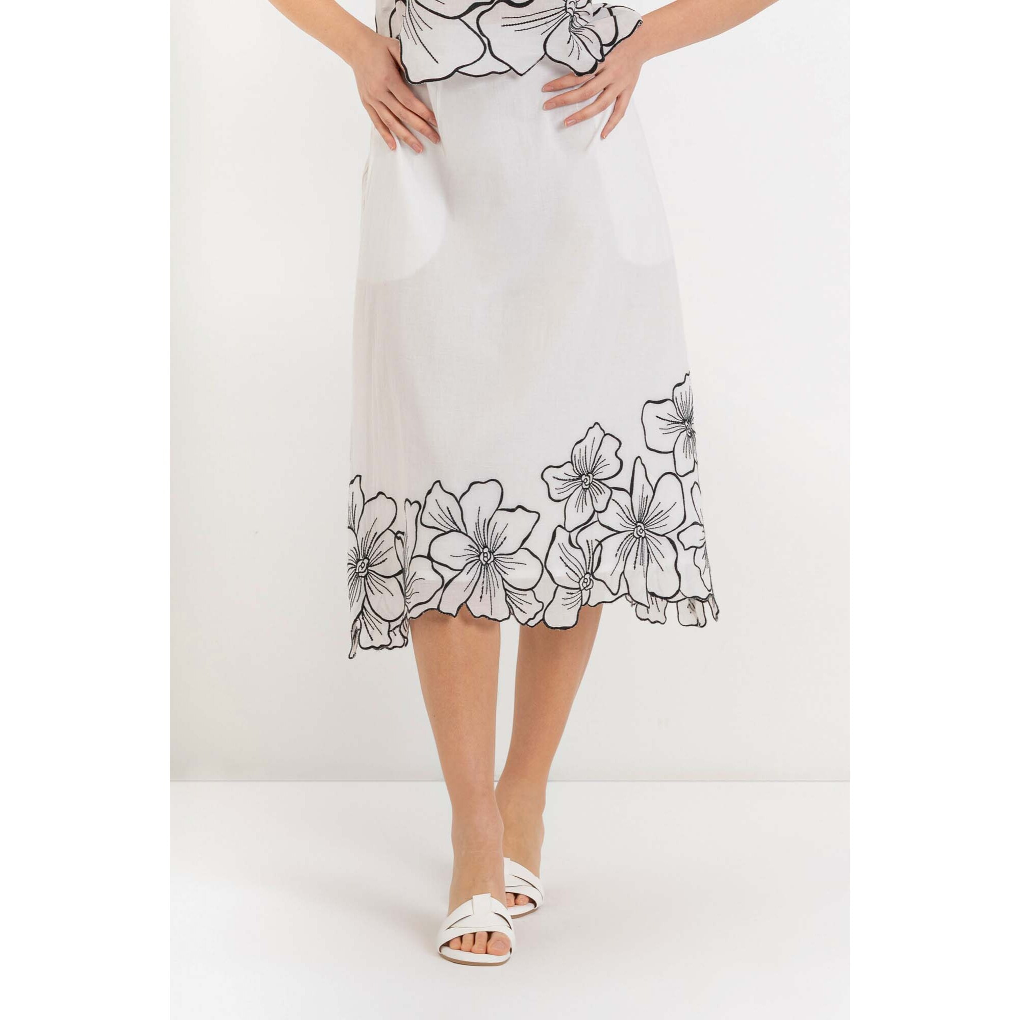 Kocca - Gonna in cotone con motivo floreale e vita elasticizzata Donna