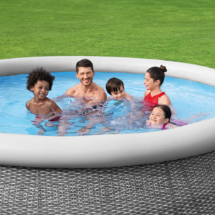 Bestway Piscine autoportante Ronde Fast Set Effet Rotin - 366 x 76 cm