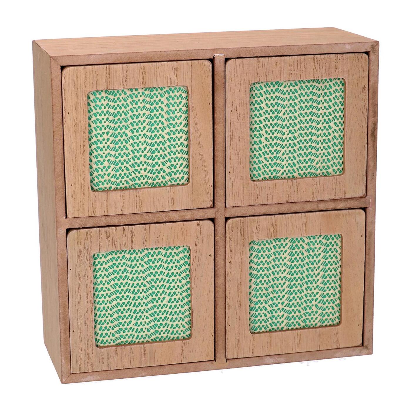 Portatutto in legno marrone quadro cm20x8x20