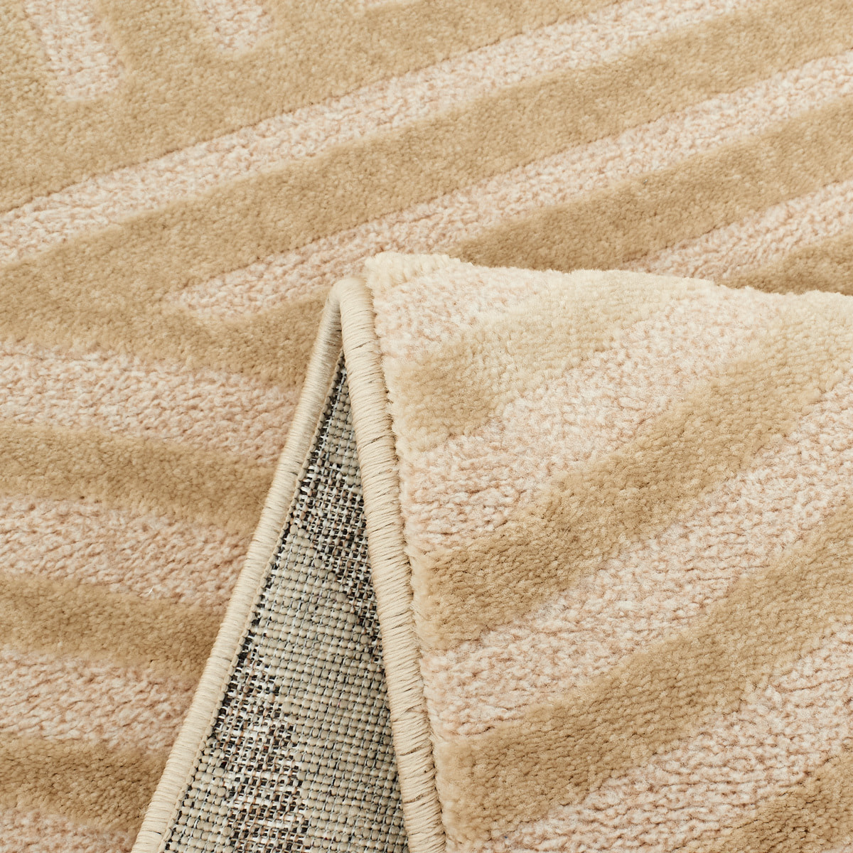 BIANCA - Tapis motif en relief beige