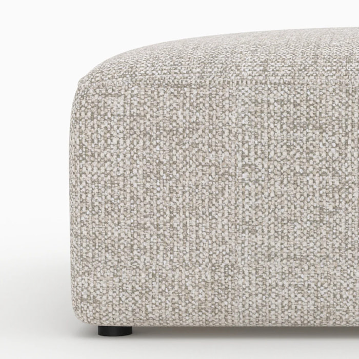 Pouf carré pour canapé modulable en tissu beige - Hestia
