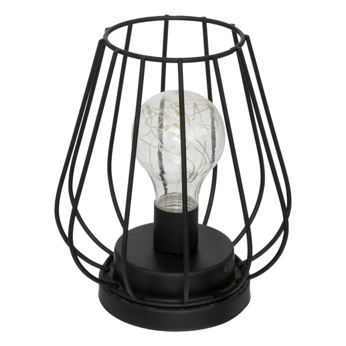 Lampe en métal noir "Madi" H18cm